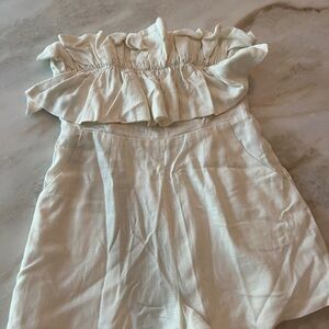 Princess Polly off white strapless Romper